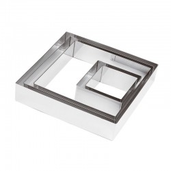 QUADRATO INOX  H.5  CM 16 X 16